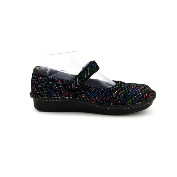 ALEGRIA Multicolor Holographic Geometric Mary Jane Flats EU 37 US 7 - Picture 3 of 12